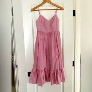 J. Crew Red and White Striped Empire Waist Dress Size 00